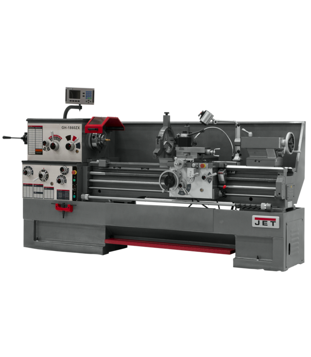 JET GH-1860ZX Large Spindle Bore Lathe with ACU-RITE 203 DRO with Taper Attachment and Collet Closer 460V