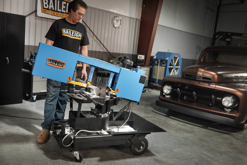 Baileigh BS-10VS 10" Variable Speed Dual Mitering Horizontal Vertical Portable Band Saw with Coolant 1HP, 115V, Single Phase