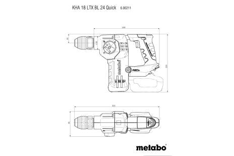 Metabo KHA 18 LTX BL 24 Quick Set ISA (600211900) SDS-Plus Brushless Rotary Hammer W/Hepa Vacuum Attachment (Bare Tool)