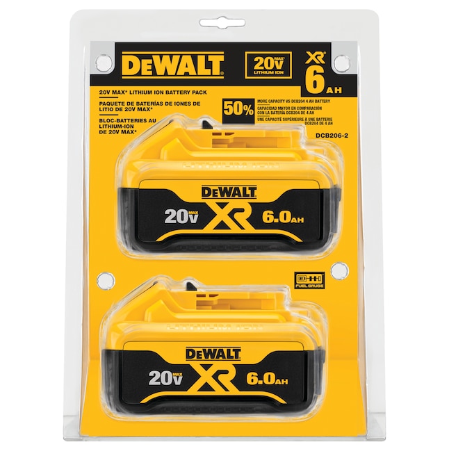 DEWALT 20 2-Pack 6 Amp-Hour; 6 Amp-Hour Lithium Battery