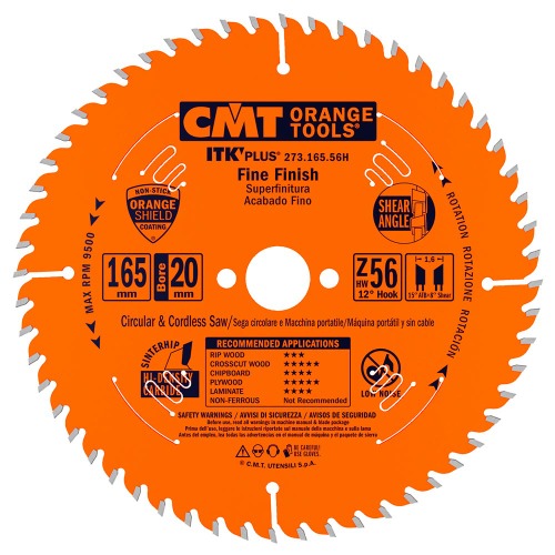 CMT 273.165.56H Saw Blade for Cordless ITK Plus 165 x T56 Bore 20mm