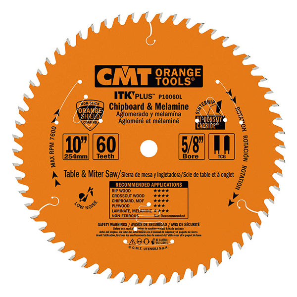 CMT P10060L ITK Plus 10" Chipboard and Melamine Saw Blade