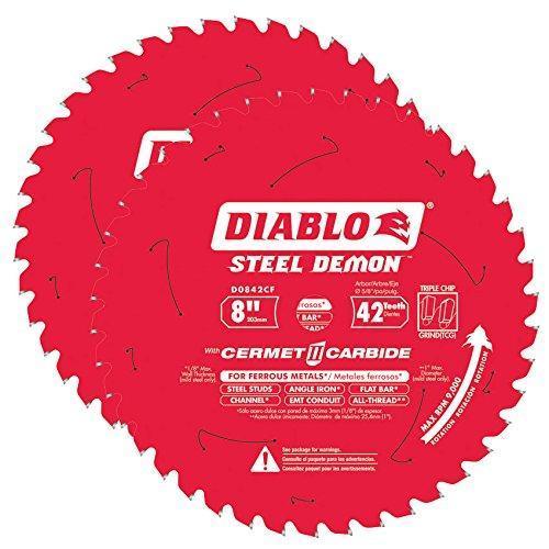 Diablo D0842CF 8 in x 42 Tooth Cermet Metal and Stainless Steel Cutting Saw Blade - Steel Demon