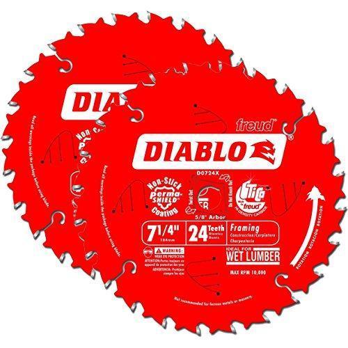 Diablo D0724A 7-1/4-Inch 24 Tooth ATB Framing Saw Blade with 5/8-Inch and Diamond Knockout Arbor - SEE PROMOS!