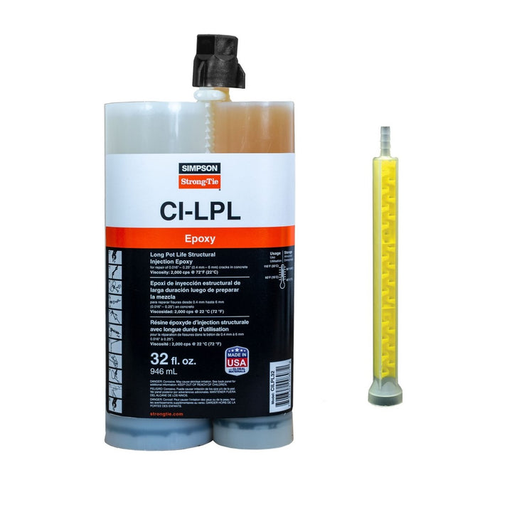 Simpson Strong-Tie CILPL32 CI-LPL Long Pot Life Structural Injection Epoxy, 32 oz.
