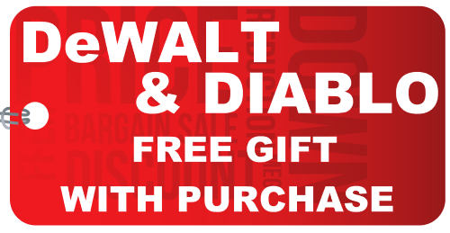 Free Gift with your purchase of DeWALT or DIABLO products - Apply Coupon at Checkout