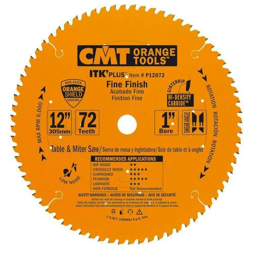 CMT P12072 ITK Plus finish Circular Saw Blade 12 in x 72 x 1 in