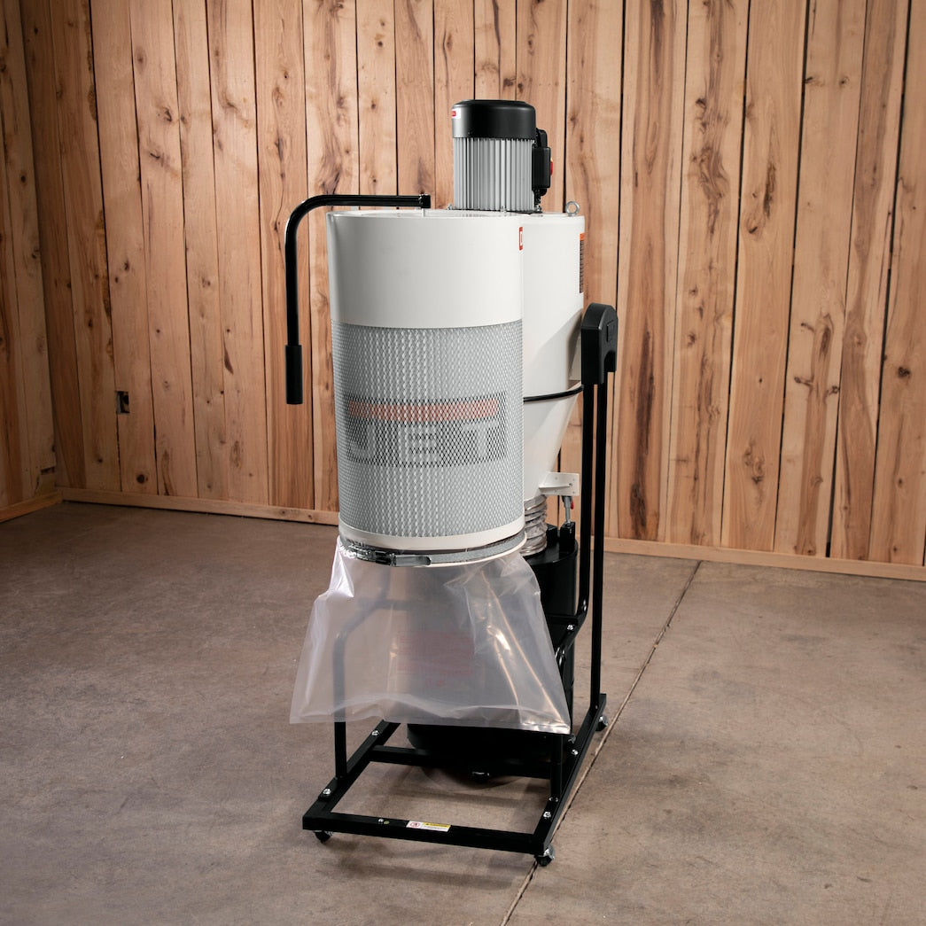 JET JCDC-1.5 Cyclone Dust Collector, 2-Micron Filter, 763 CFM, 1-1/2 HP, 1Ph 115V