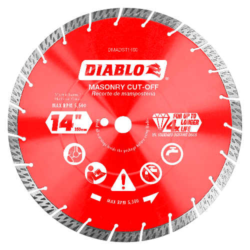Diablo DMADST1400 14 in Diamond Segmented Turbo Cut-Off Discs for Masonry