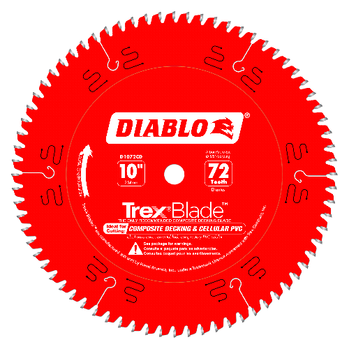 Diablo D1072CD TREXBLADE 10 in. x 72 Tooth Composite Material/Plastics