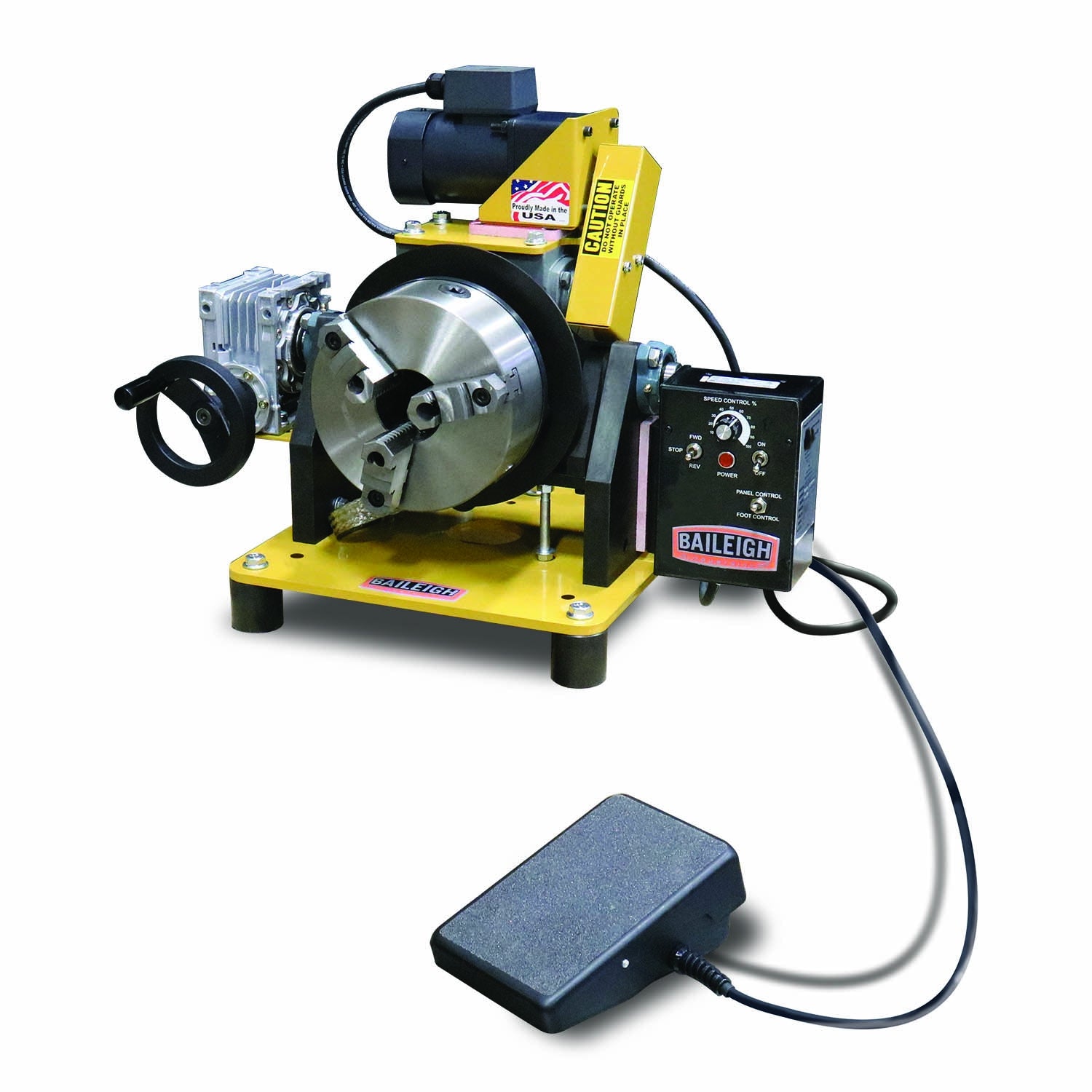 Baileigh WP-1800B Benchtop Welding Positioner, 8" 3-jaw chuck with 2-3/8" Through Hole