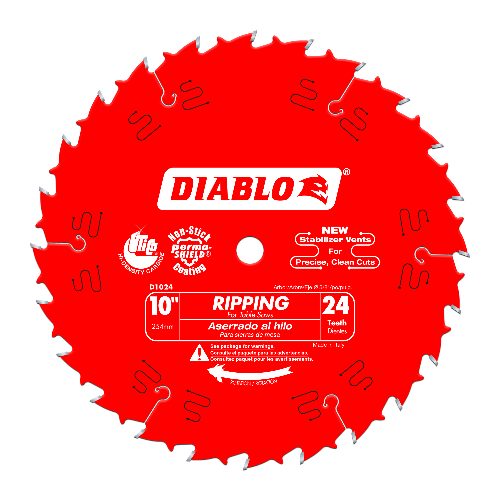 Diablo D1024X Diablo 10" 24-Tooth ATB Ripping Saw Blade 5/8" Arbor