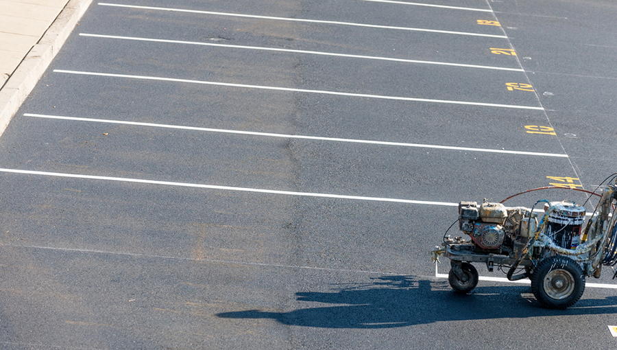 How To Paint Parking Lot Lines In A Commercial Area