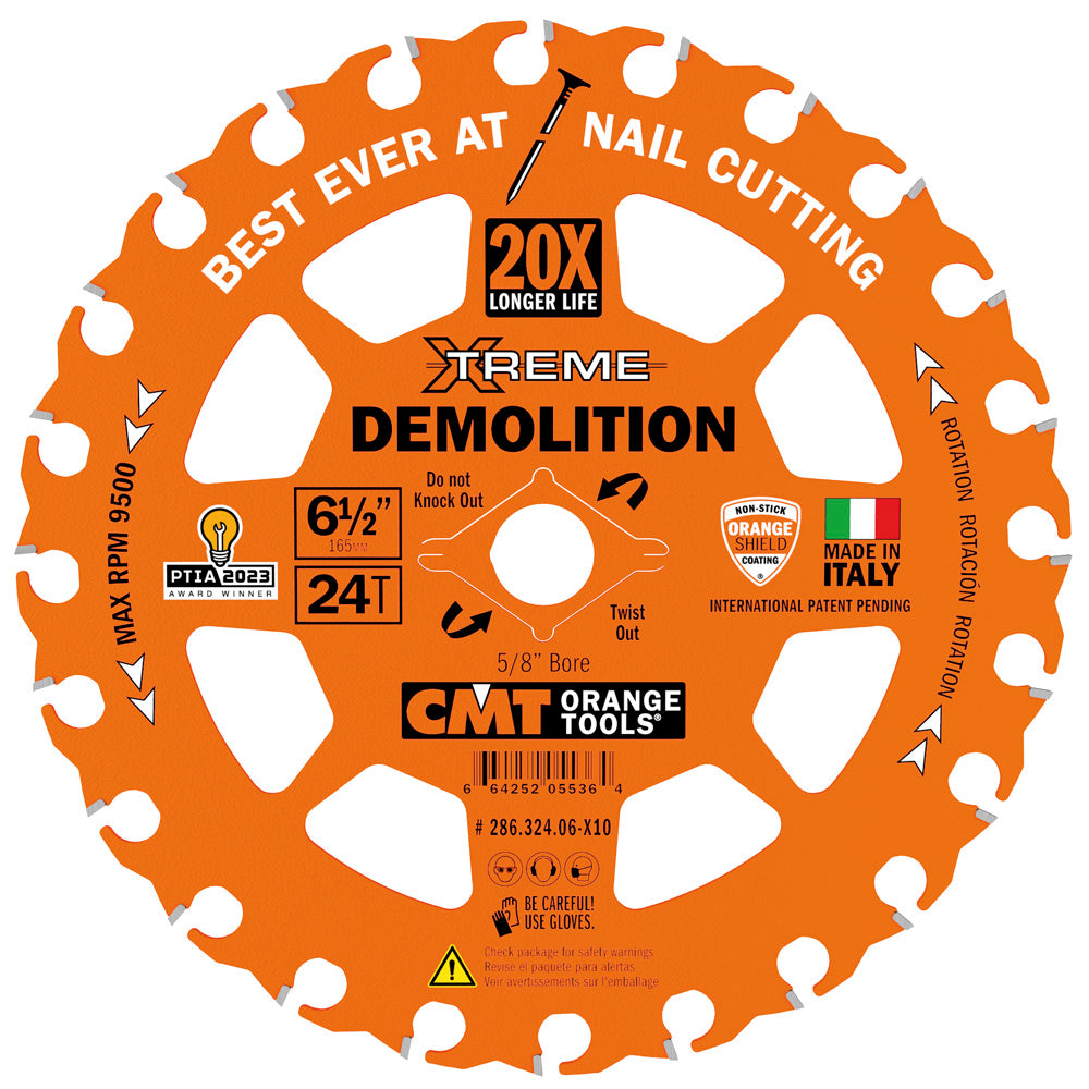 CMT 286.324.06 Demolition Saw Blade 6-1/2" 24T