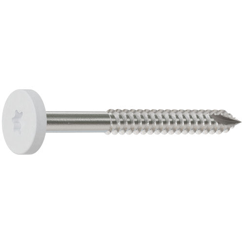 #8 x 1 3/4 White 01 Composite Fascia Screws, Stainless Steel