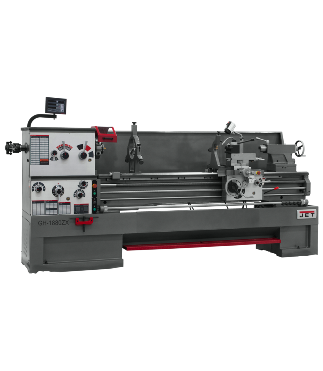 JET GH-1880ZX Large Spindle Bore Lathe with Newall DP700 with Taper Attachment and Collet Closer 460V