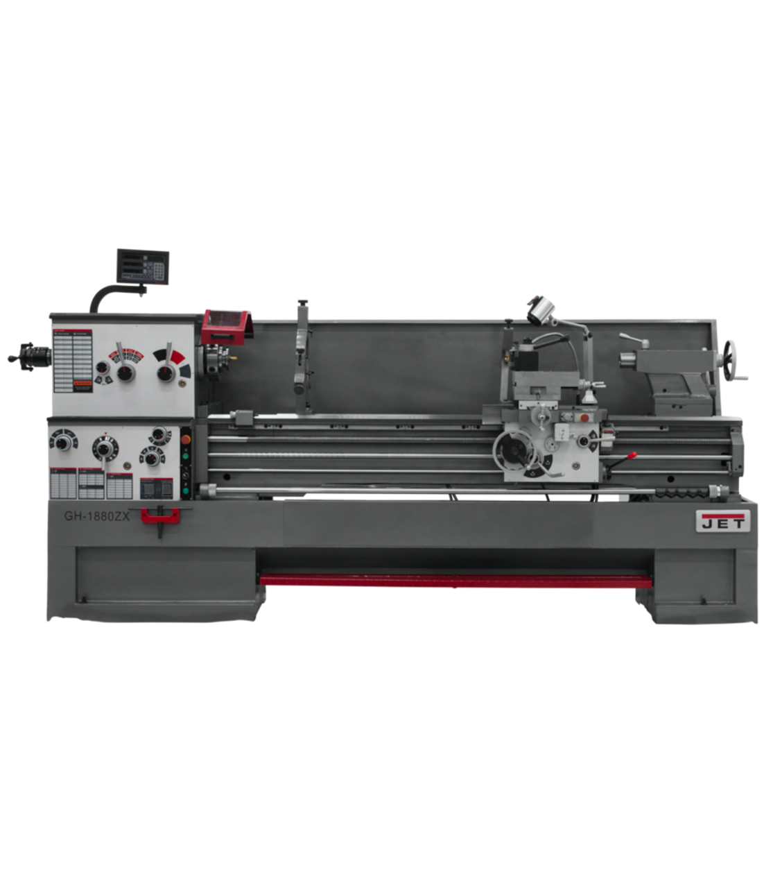 JET GH-1880ZX Large Spindle Bore Lathe with Newall DP700 with Taper Attachment and Collet Closer 460V