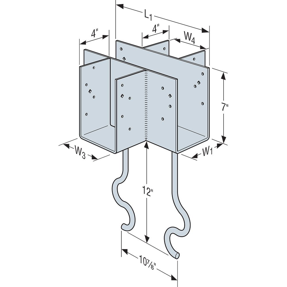 Simpson CCCQM3.62-SDSG Cross Column Cap for GFCMU and Concrete Piers