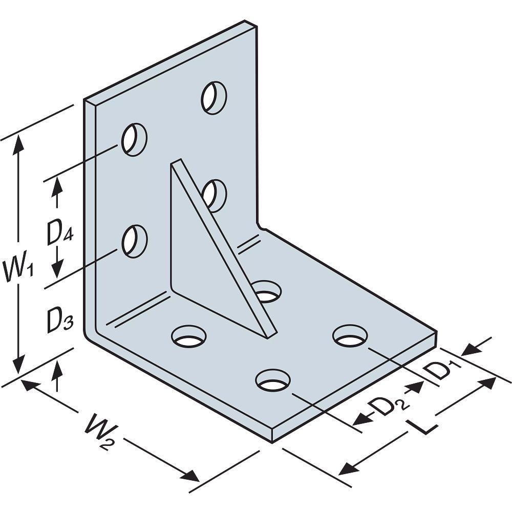 Simpson HL55G 5x5 Heavy L-Shaped Angle w/Gusset G90 Galvanized