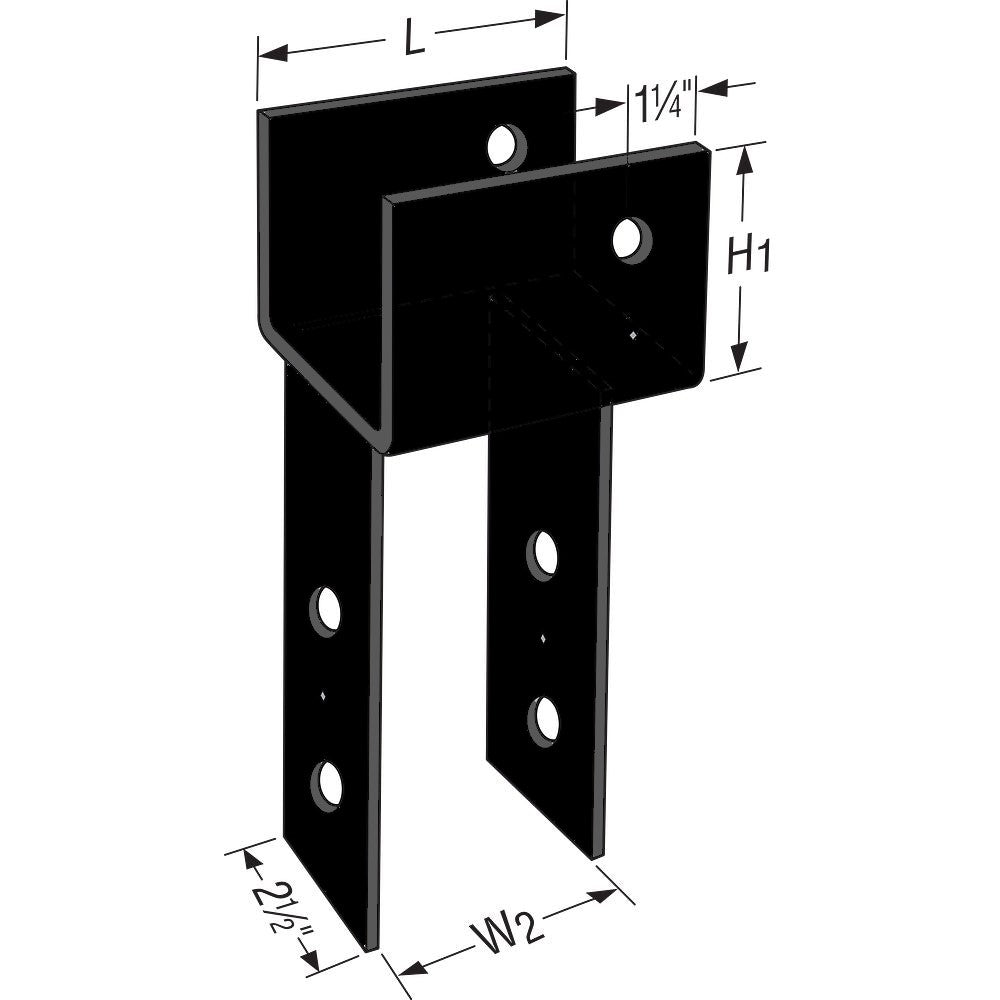 Simpson ECC5 1/4-6PC End Column Cap 5-1/8" Beam, 6X Post Black