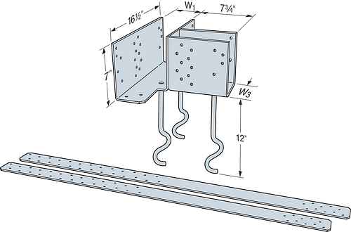 Simpson ECCLRQMD3.62G-KT End Column Cap L-Shaped (Right) Kit HDG