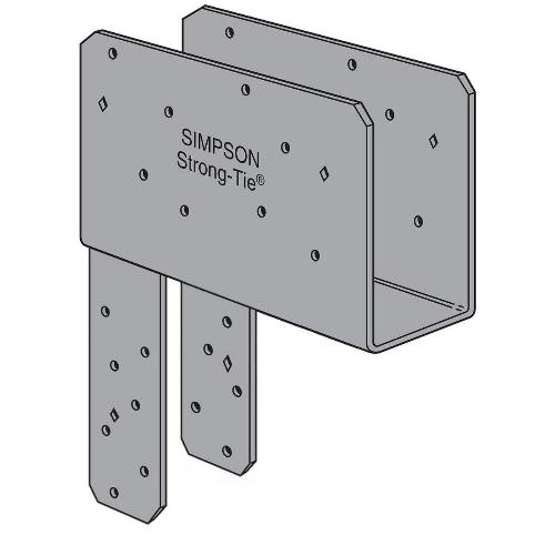 Simpson ECCQ98SDS2.5ROT End Column Cap w/SDS Screws (Rotated Straps) for 8-3/4" Beam, 8x Post