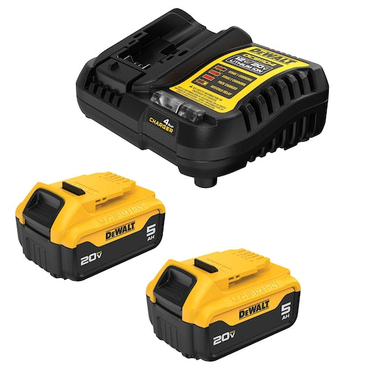 DeWALT DCB205-2C 20V MAX* 5.0Ah Starter Kit with 2 batteries & Charger