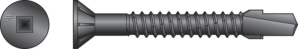 Simpson Strong-Drive TB WOOD-TO-STEEL Screw (Collated) TBP1245S #12 x 1-3/4" Black Phosphate Coating