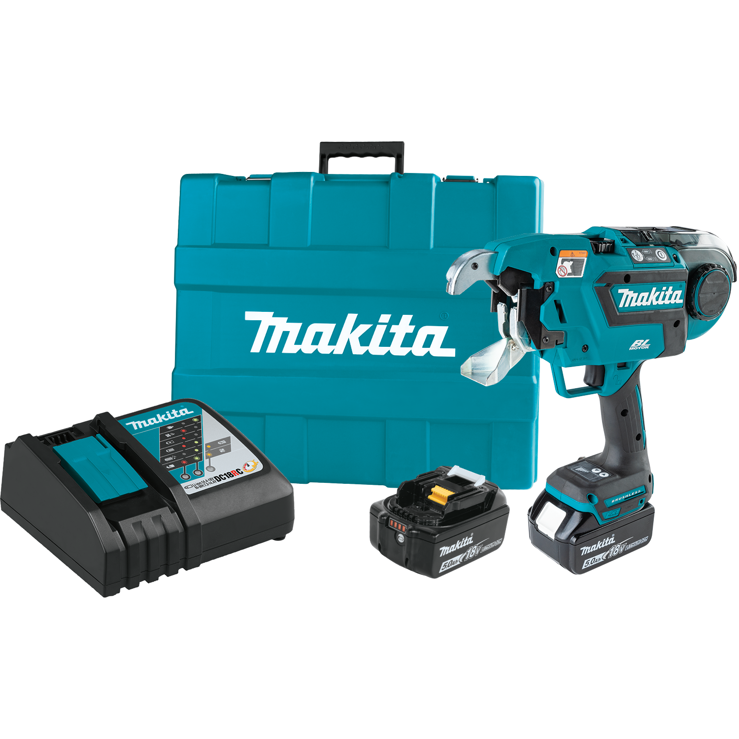 Makita XRT02TK 18V LXT Brushless Lithium-Ion Cordless Deep Capacity Rebar Tying Tool Kit