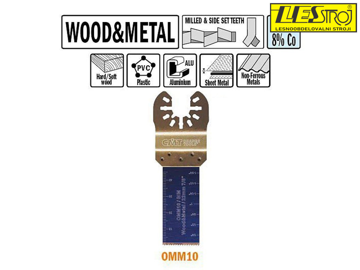 CMT OMM10-X1 Plunge & Flush-Cut Blade For Wood & Metal Quick Release Oscillator Multicutter