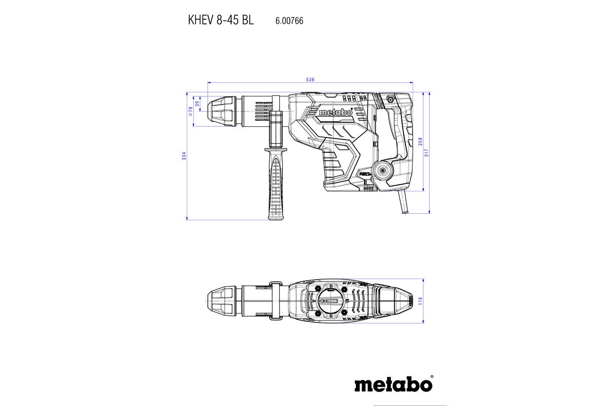 Metabo SDS MAX KHEV 8-45 BL (600766620) 1 3/4" Combination Hammer