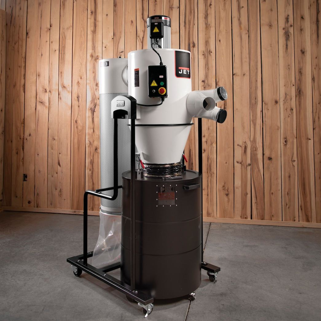 JET JCDC-3 Cyclone Dust Collector, 2-Micron Filter, 1240 CFM, 3 HP, 1Ph 230V
