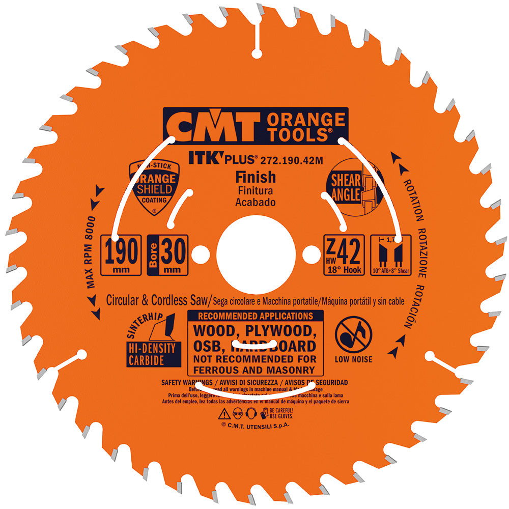 CMT 272.165.36H Saw Blade for Cordless ITK Plus 6-1/2 inch x T36 Bore 20mm (5/8 inch)