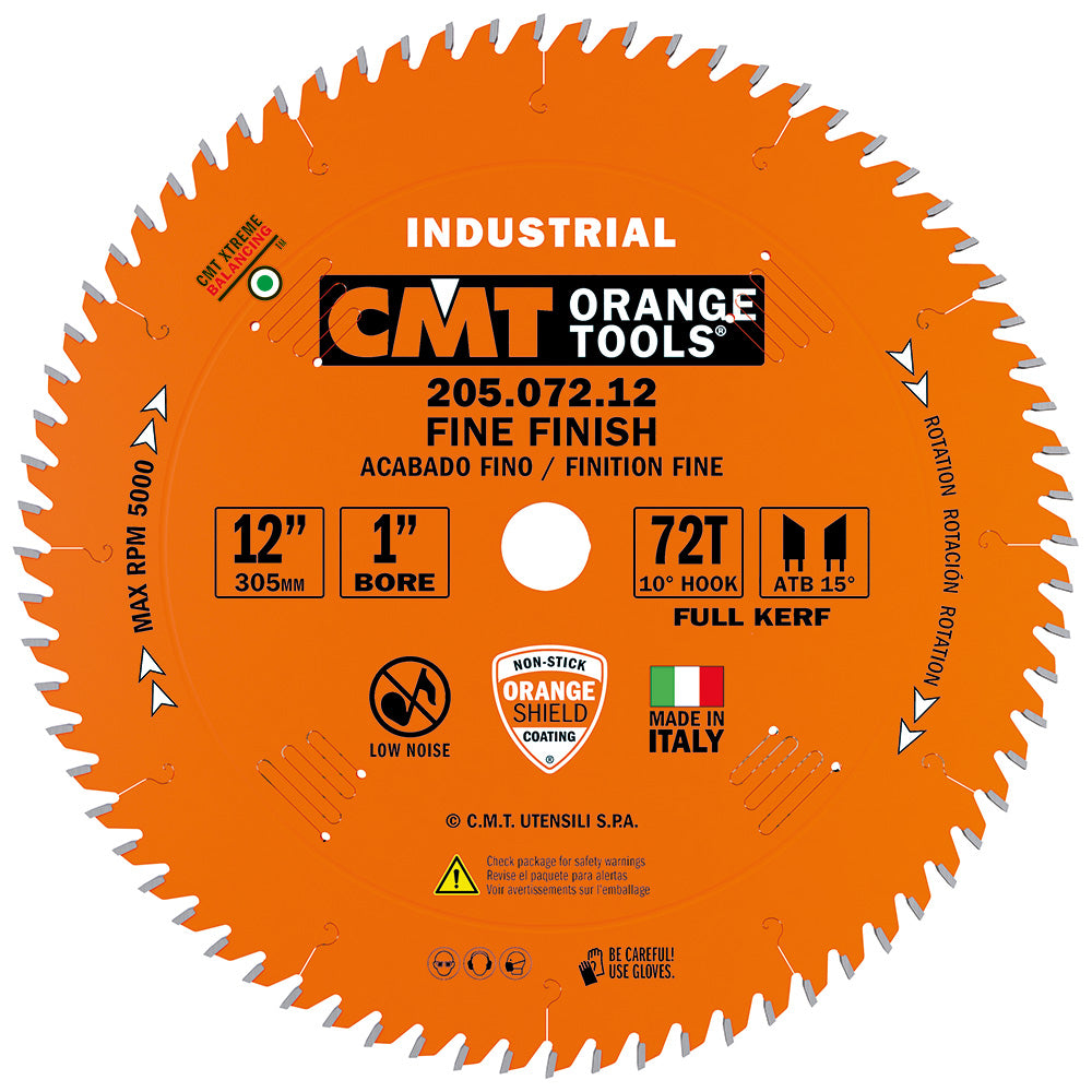 CMT 205.072.12 Cut Off Blade 12 x 72 1 inch Bore
