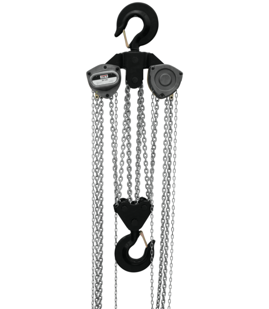 JET 15-Ton Hand Chain Hoist with 10' Lift & Overload Protection | L-100-1500WO-10