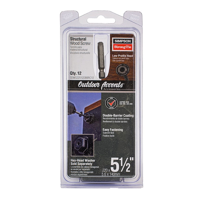 Simpson Strong-Tie 0.220 x 5-1/2" SDWS22512DBB Outdoor Accents Structural Wood Screw