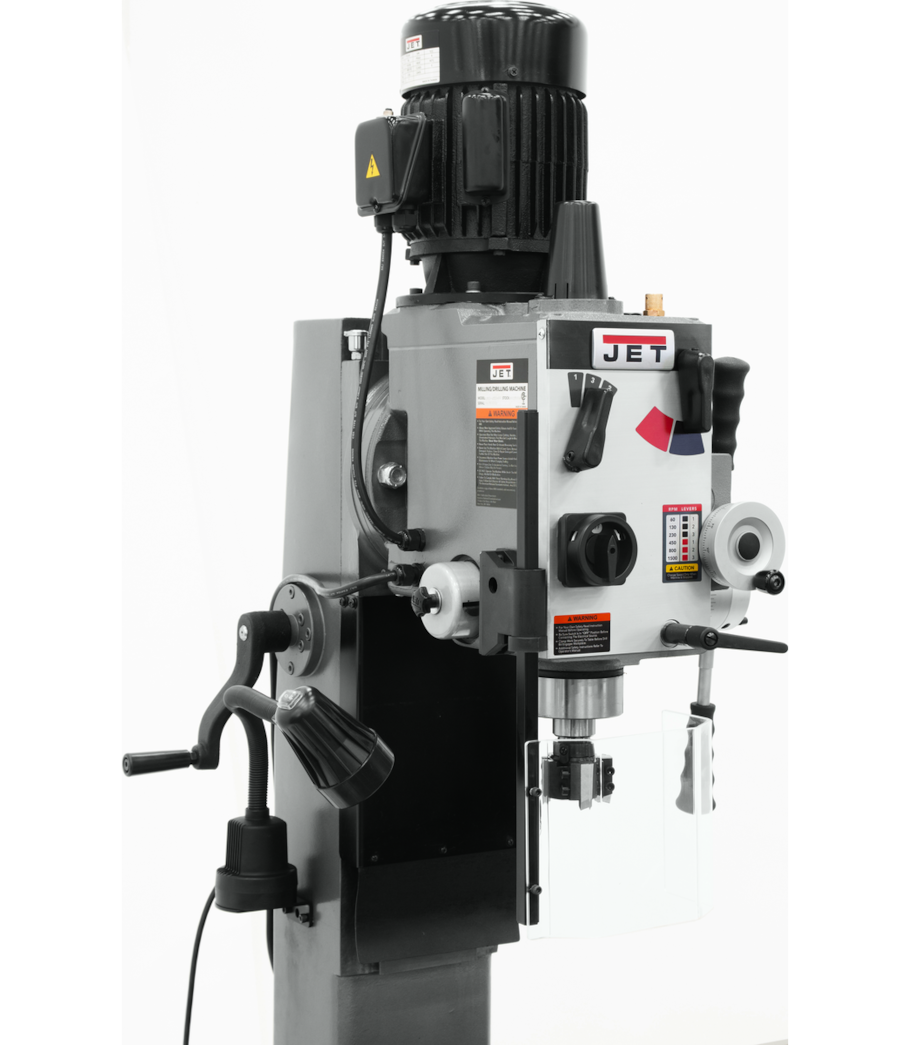 JET JMD-45GHPF Geared Head Square Column Mill/Drill with Power Downfeed with DP500 2-Axis DRO & X-Axis Powerfeed - 351161