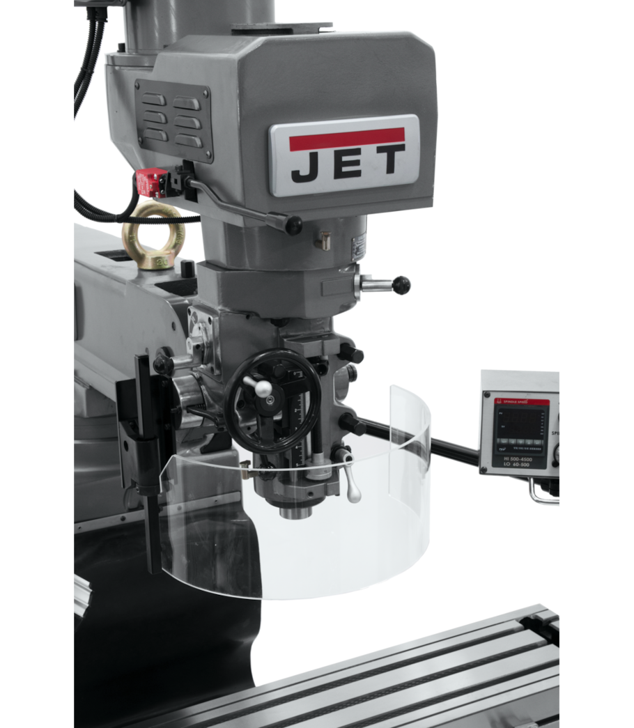 JET JTM-1050EVS2/230 Mill With 3-Axis Newall DP700 DRO (Quill) With X, Y and Z-Axis Powerfeeds - 690648