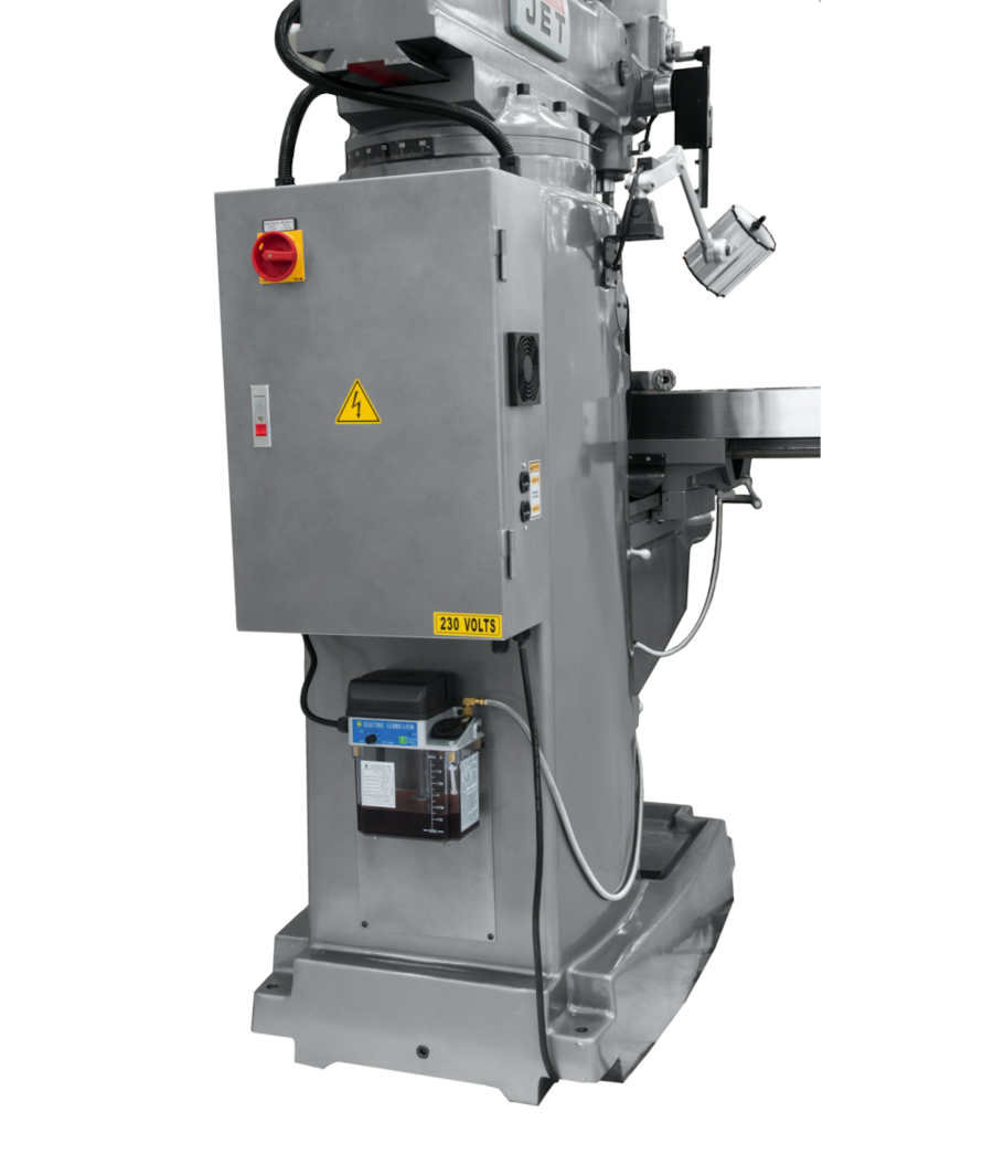 JET JTM-1050EVS2/230 Mill With 3-Axis Newall DP700 DRO (Quill) With X, Y and Z-Axis Powerfeeds - 690648