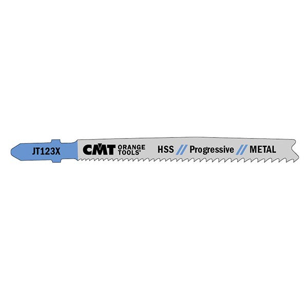 CMT JT123X-5 5 Jig Saw Blades HSS 4 x 21-10TPI(Metal/Straight/Fine)