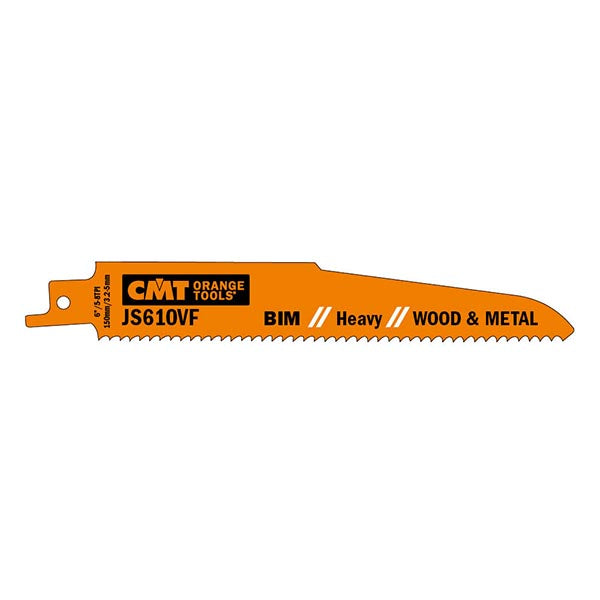 CMT JS610VF-5 5 Recip Saw Blades for Wood/Metals (Bim) 6 x 5-8TPI