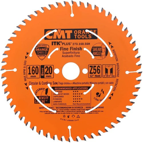 CMT 273.160.56H Saw Blade for Cordless ITK Plus 160 x T56 Bore 20mm