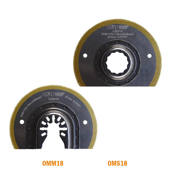 CMT OMM18-X1 Radial Saw Blade For Wood & Metal Extra Long Life Quick Release Oscillator Multicutter,