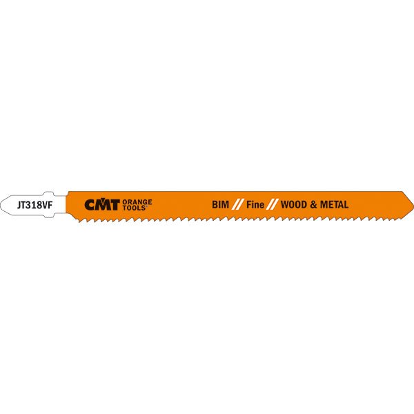 CMT JT318VF-5 Bimetal 8% Cobalt Jig Saw Blade for Wood and Metal, T-shank (5 pack)