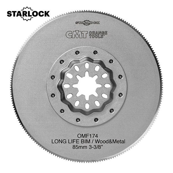 CMT OMF174-x1 85 mm Cutting Blade for Wood and Metal. Long Life, Attack Starlock, Grey