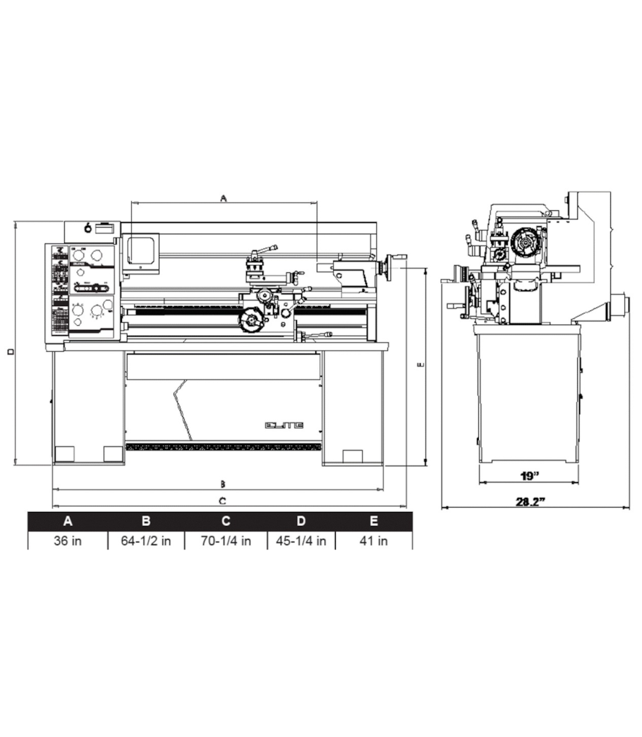 JET Elite E-1440VS With Taper Attachment and Collet Closer - 892452