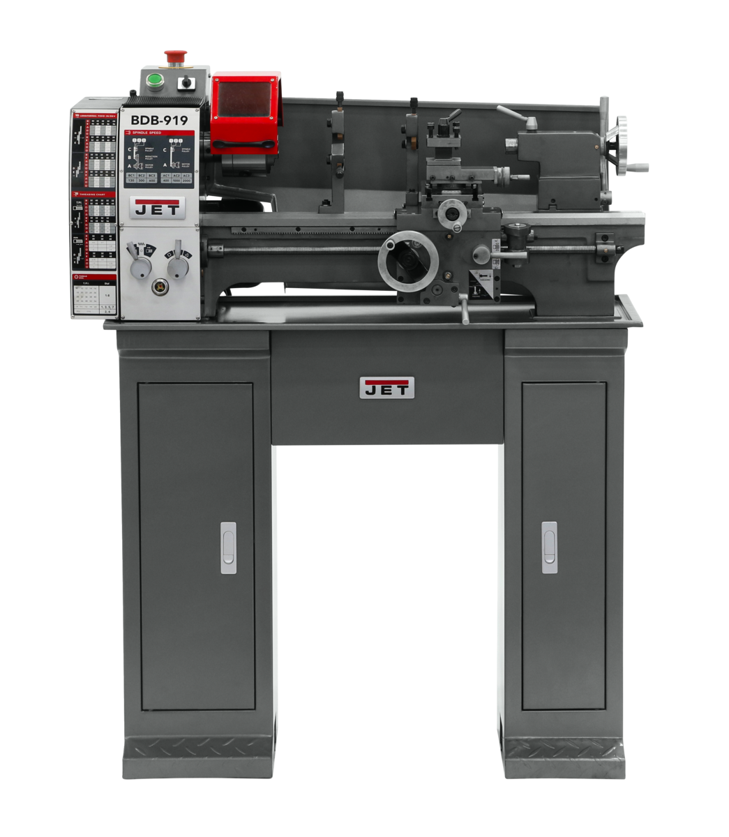 321370K, BDB-919 ,BDB-919  Belt Drive Bench lathe with stand installed, Jet, Metalworking, Turning, Lathes