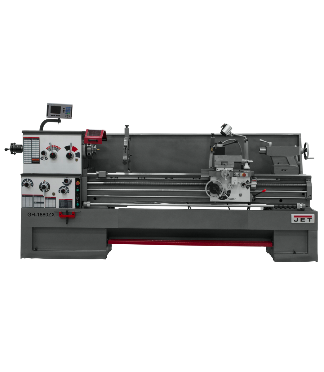 321493, GH-1880ZX Lathe with 2-axis ACU-RITE DRO 203, Collet Closer and Taper Attachment Installed, Jet, Metalworking, Turning, Lathes