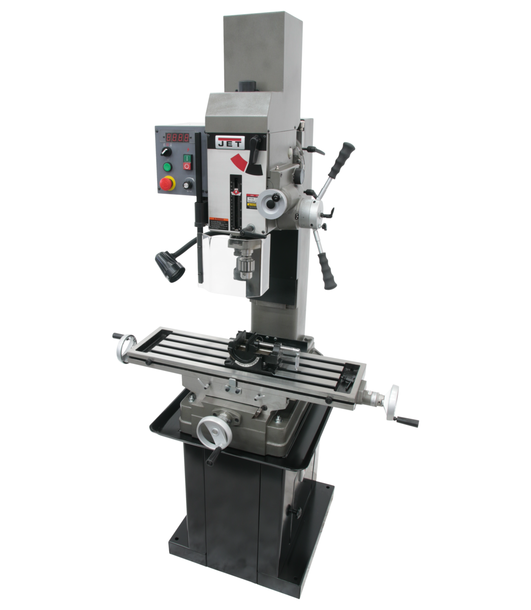 351156. JMD-45VSPFT, Variable Speed Geared Head Square Column Mill Drill with Power Downfeed & Newall DP700 2-Axis DRO