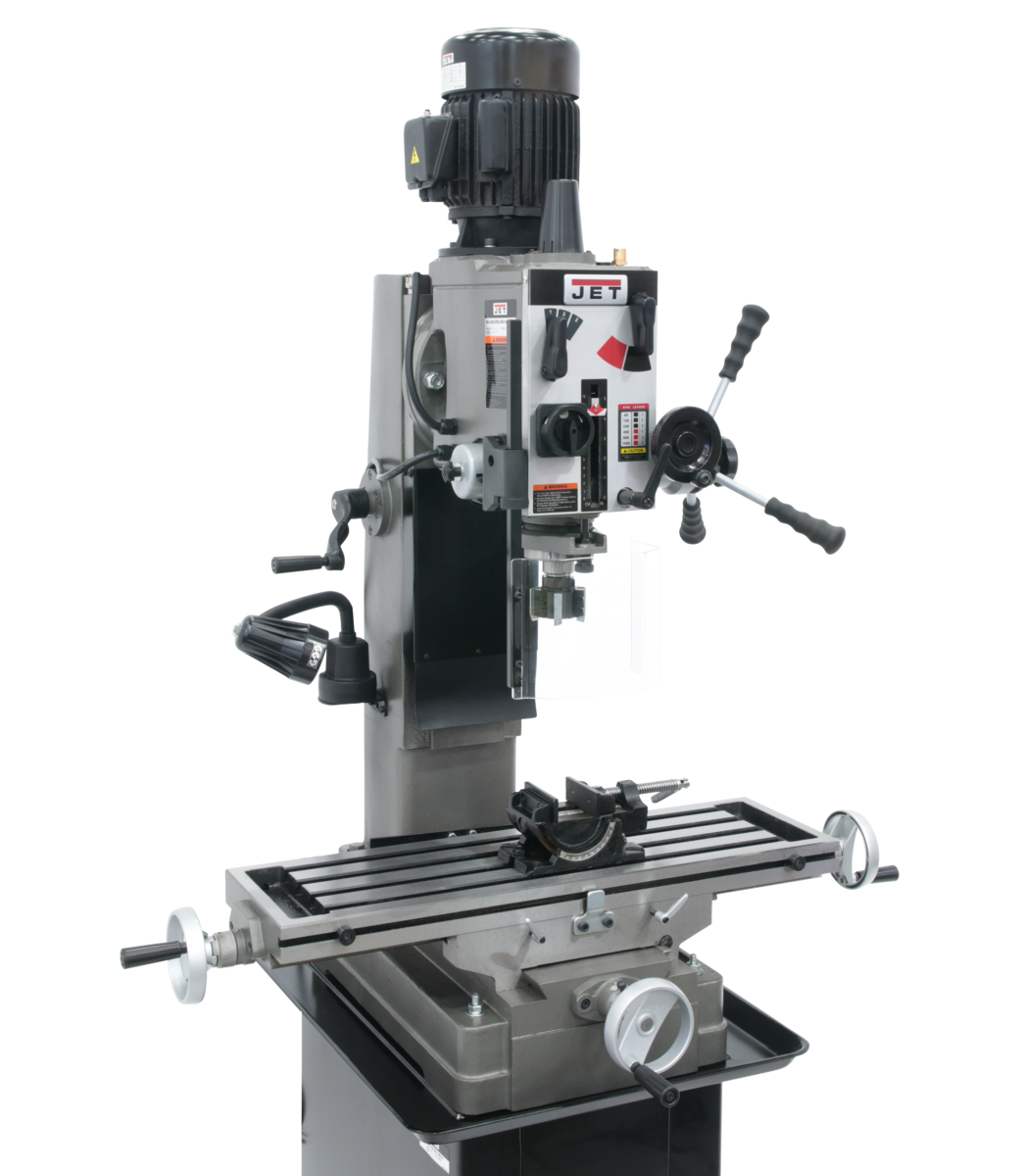 351159, JMD-45GH, Geared Head Square Column Mill Drill with Newall DP500 2-Axis DRO & X-Powerfeed